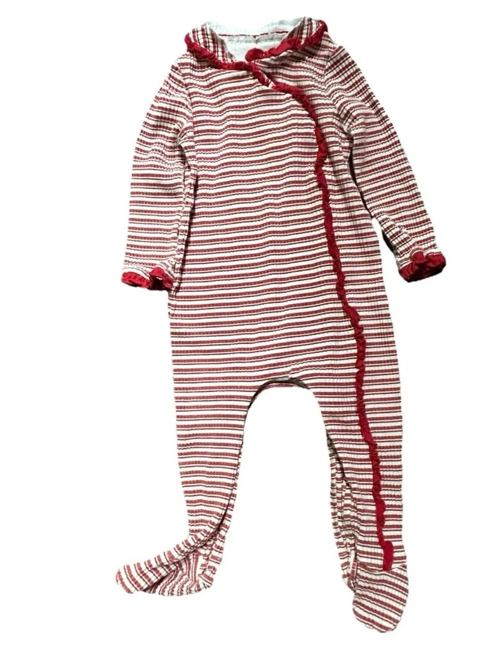 Baby Girl Footie Pajamas Fleece Winter Bears Minnie Mouse Size 6-9 Months